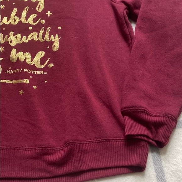 Harry Potter Burgundy Crew Neck Sweatshirt Size Large - Picture 5 of 10